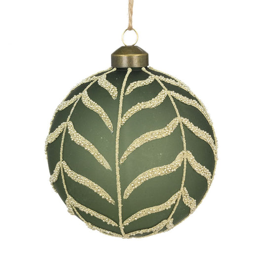 Glass Noa Bauble Green 10cm