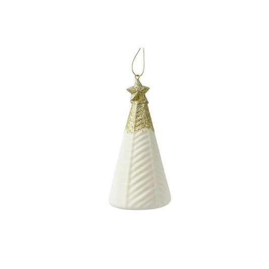 Matt Wool White Tree Shaped Tree Decoration