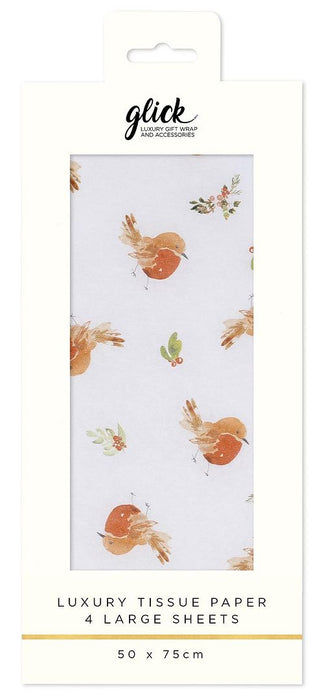 Resplendent Robins Printed Tissue Paper
