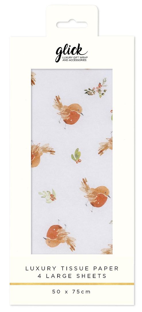 Resplendent Robins Printed Tissue Paper