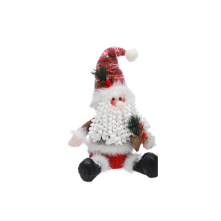 Sitting Red Knitted Santa Decoration