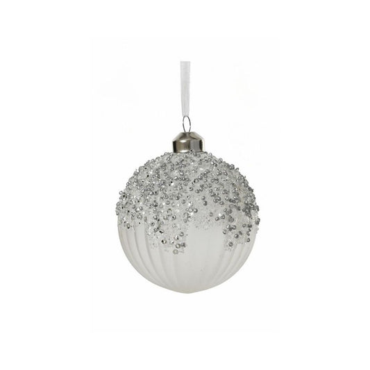 Matt Winter White with Ombre Glitter Bauble