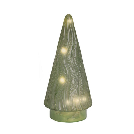 Sage Green Glass LED Shaped Christmas Tree