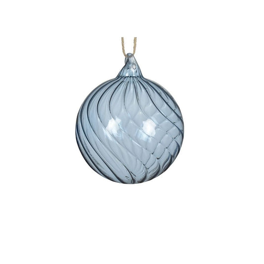 Ice Blue Glass Swirl Bauble