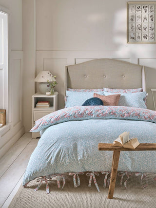 Clover Powder Blue/Madder Super King Duvet Cover Set