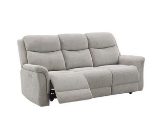 Faringdon 3 Seater Power Recliner Sofa - Beige Fabric