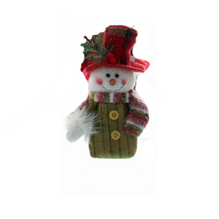 Green Knitted Snowman Decoration Small