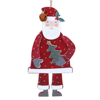 Wooden Santa with Tree Hanging Decoration