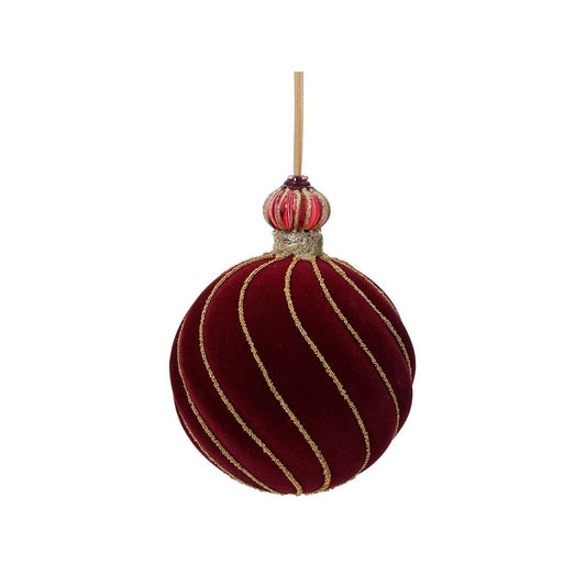 Velvet Oxblood Gold Glitter Swirl Bauble