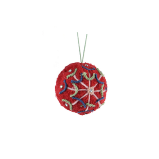 Christmas Red Wool Design Bauble
