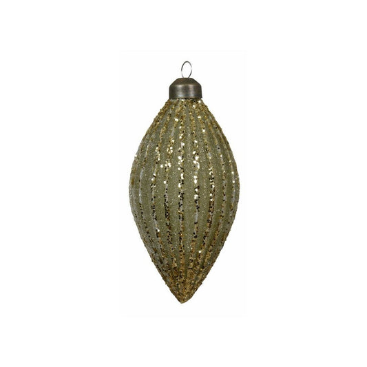 Rosemary Green with Glitter Lines Finial