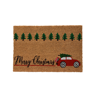 Merry Christmas with Car Coir Doormat