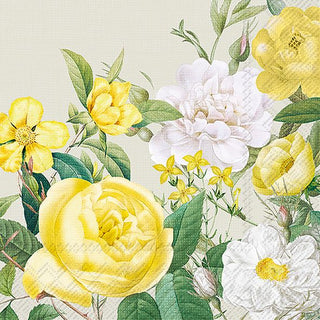 Yellow Rose Garden Sage Napkins