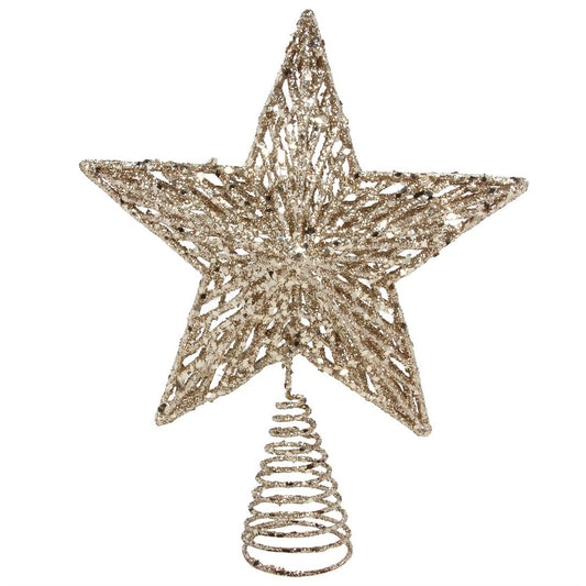 Champagne Gold Star Acrylic Tree Topper 35cm