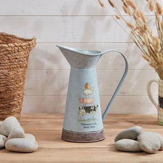 Farm Animals Tall Rustic Jug