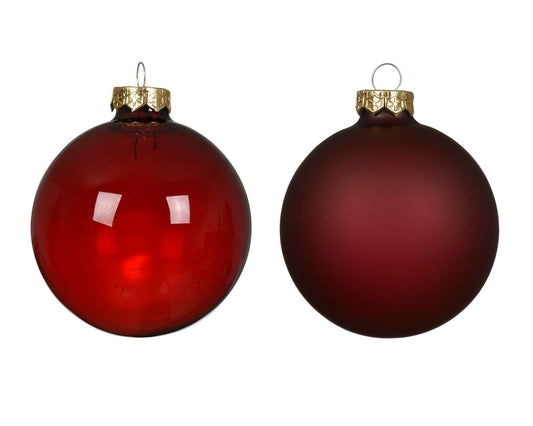 Oxblood Red Bauble Mix S/4