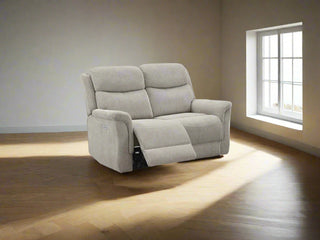 Faringdon 2 Seater Power Recliner Sofa - Beige Fabric