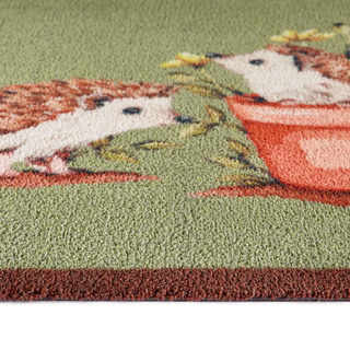Hedgehog Friends Green Door Mat