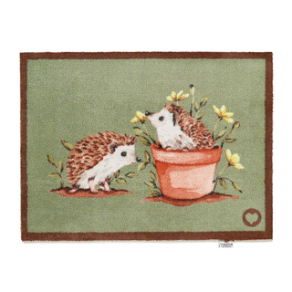 Hedgehog Friends Green Door Mat
