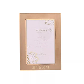 Love Story Wildflower Gold Photo Frame 4" x 6" - Mr & Mrs