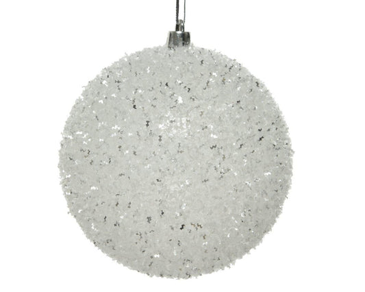 Silver Ice Glitter Shatterproof Bauble