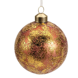 Gold Foil Finish Brown Metallic Glass Bauble
