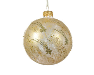 Gold Sparkle Shooting Star Glass Bauble