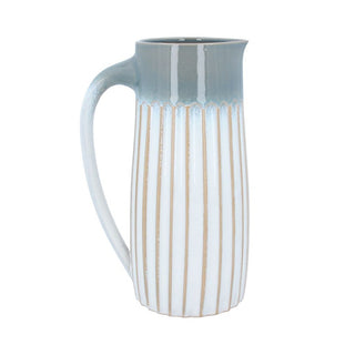 Sage Ombre Ceramic Ribbed Jug Large