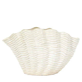 Clam Vase Reactive White Large