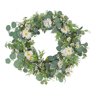 Wreath 60cm - White Daisy/Eucalyptus
