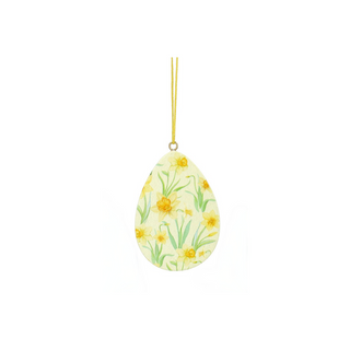 Yellow Daffodil Wood Egg Decoration