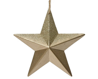 Glitter Gold Star Tree Decoration