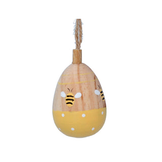 Gisela Graham Wood Egg Decoration - Bee