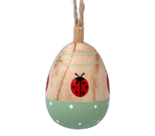 Gisela Graham Wood Egg Decoration - Ladybird