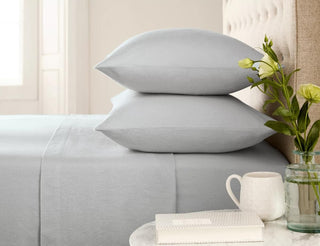 Brushed Cotton Flat Sheet Single Silver