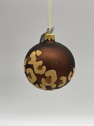 Oxblood and Gold Leopard Print Bauble