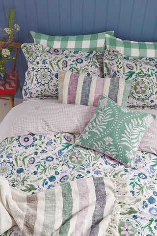 Festival Flowers Super King Duvet Cover Set Green