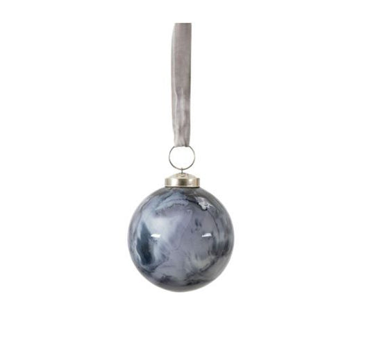 Marbled Glass Bauble Black
