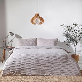 Polka Tuft Single Duvet Set Stone