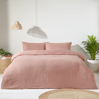 Polka Tuft Super King Duvet Set Blush