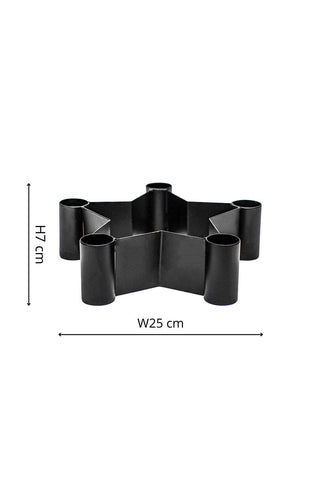 Star Shaped Centrepiece Candle Holder Black