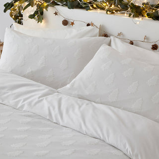 Tufted Tree Festive Single Duvet Cover Set Snow