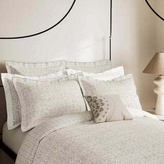 Kerala Super King Duvet Cover Set Soft Ivory & Slate