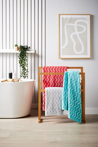 Zig Zag Bath Towel Aqua