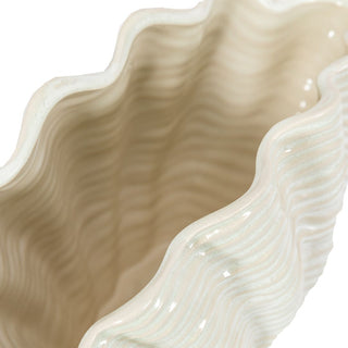 Clam Vase Reactive White Large
