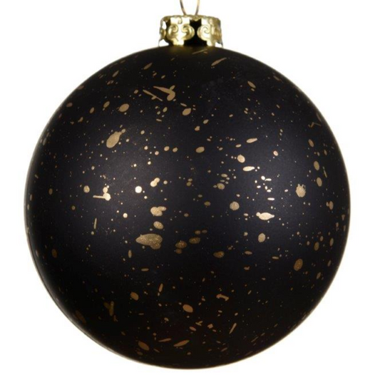 Midnight Black with Gold Speckle Matt Bauble