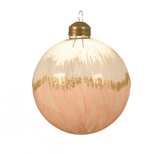 Blushing Butterscotch with Gold Glitter Glass Bauble