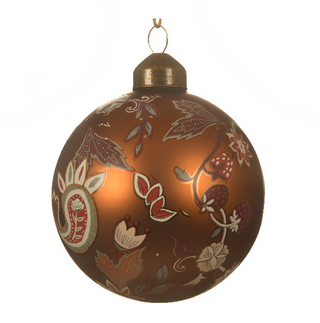 Boho Flower Cinnamon Glass Bauble