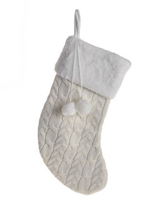 Cream Wool Hanging Stocking