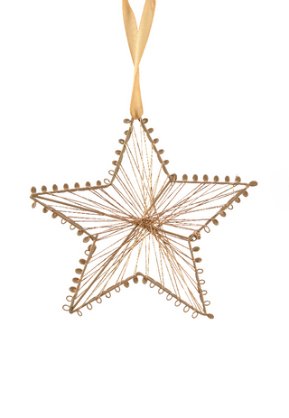 Gold Star String Tree Decoration